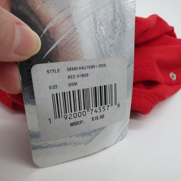 NHL Detroit Red Wings Infant 0/3m Short Sleeve Creeper Bodysuit One Piece Hockey - Picture 4 of 4